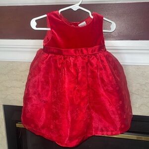 Youngland Infant Red Velvet Holiday Dress 12m